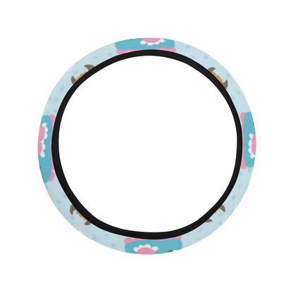 Cattle Happy Pattern Print Design 03 Steering Wheel Cover with Elastic Edge