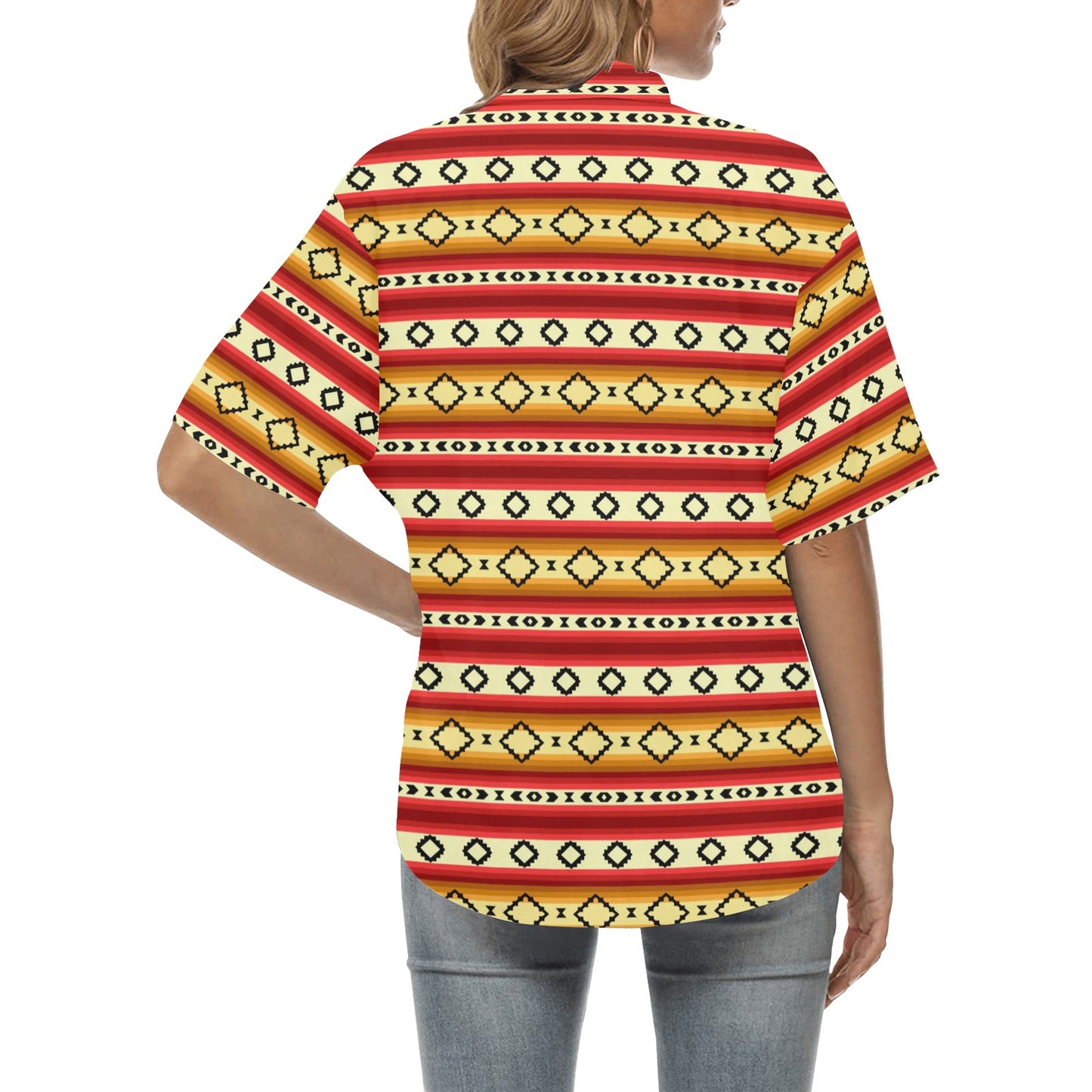 Serape Themed Women's Hawaiian Shirt