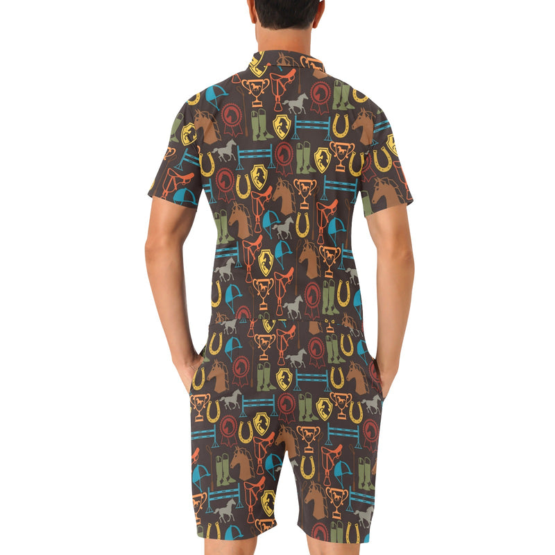 Equestrian Equipment Horse Colorful Men's Romper