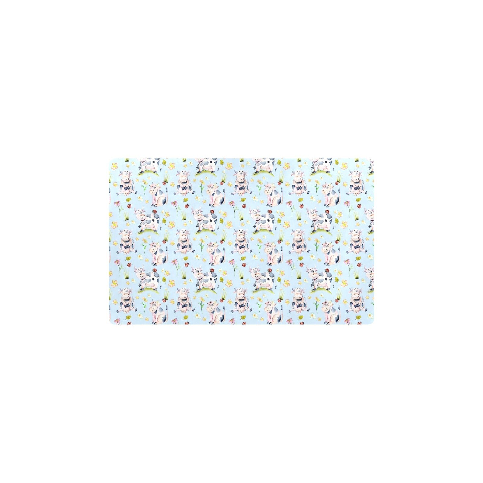 Cow Happy Pattern Print Design 05 Kitchen Mat