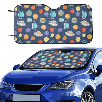 Planet With Star Print Design LKS303 Car front Windshield Sun Shade
