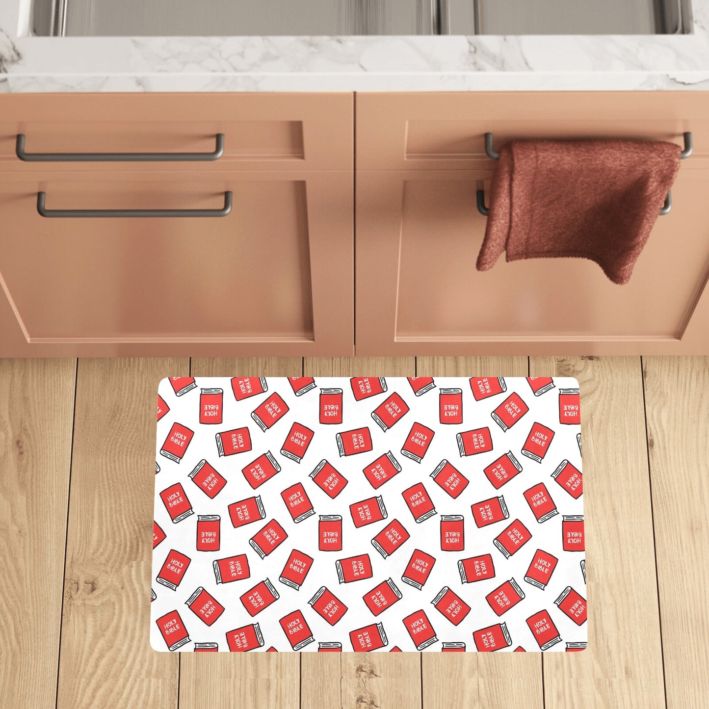 Bible Pattern Print Design 03 Kitchen Mat