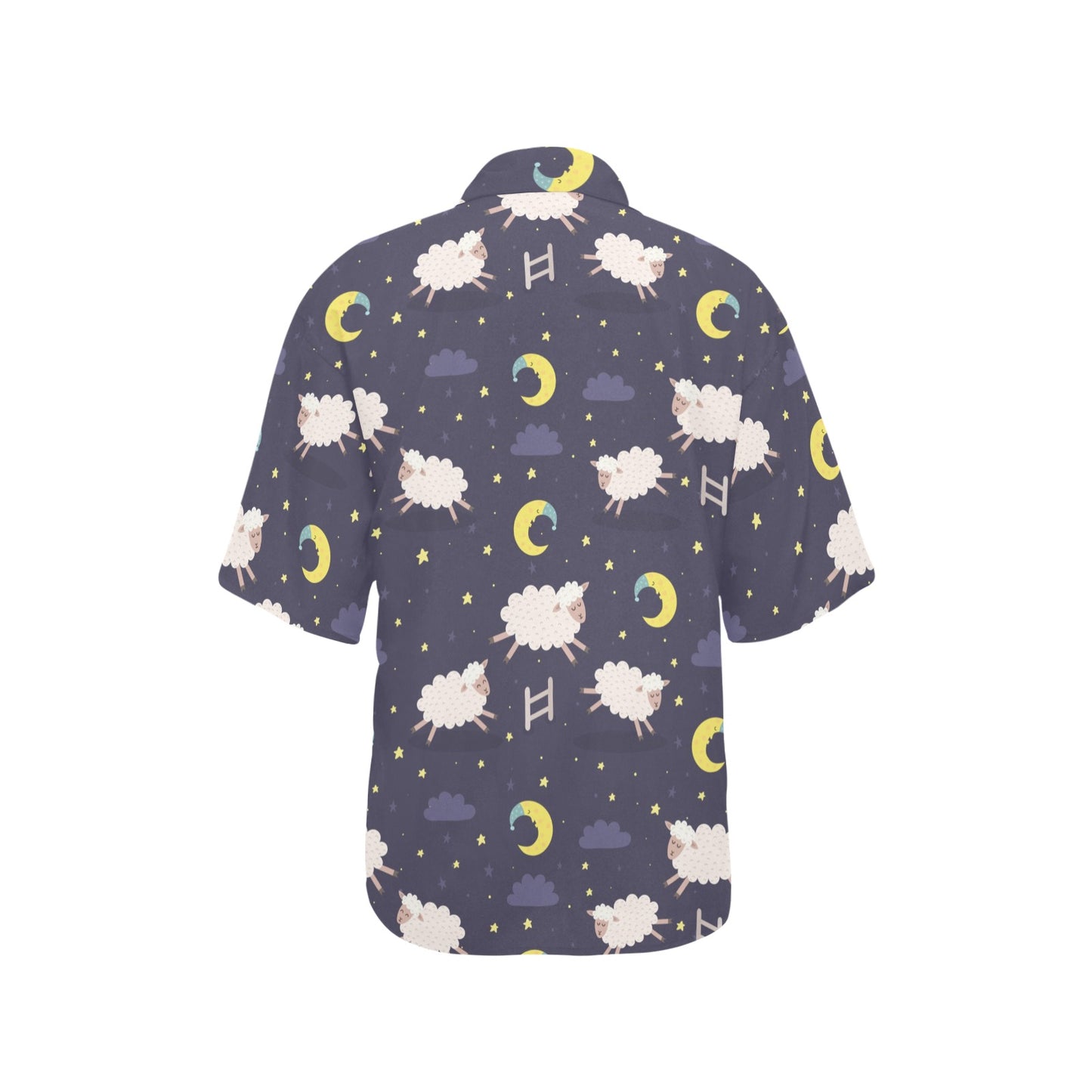 Sheep Night Pattern Print Design 02 Women's Hawaiian Shirt