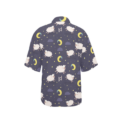 Sheep Night Pattern Print Design 02 Women's Hawaiian Shirt