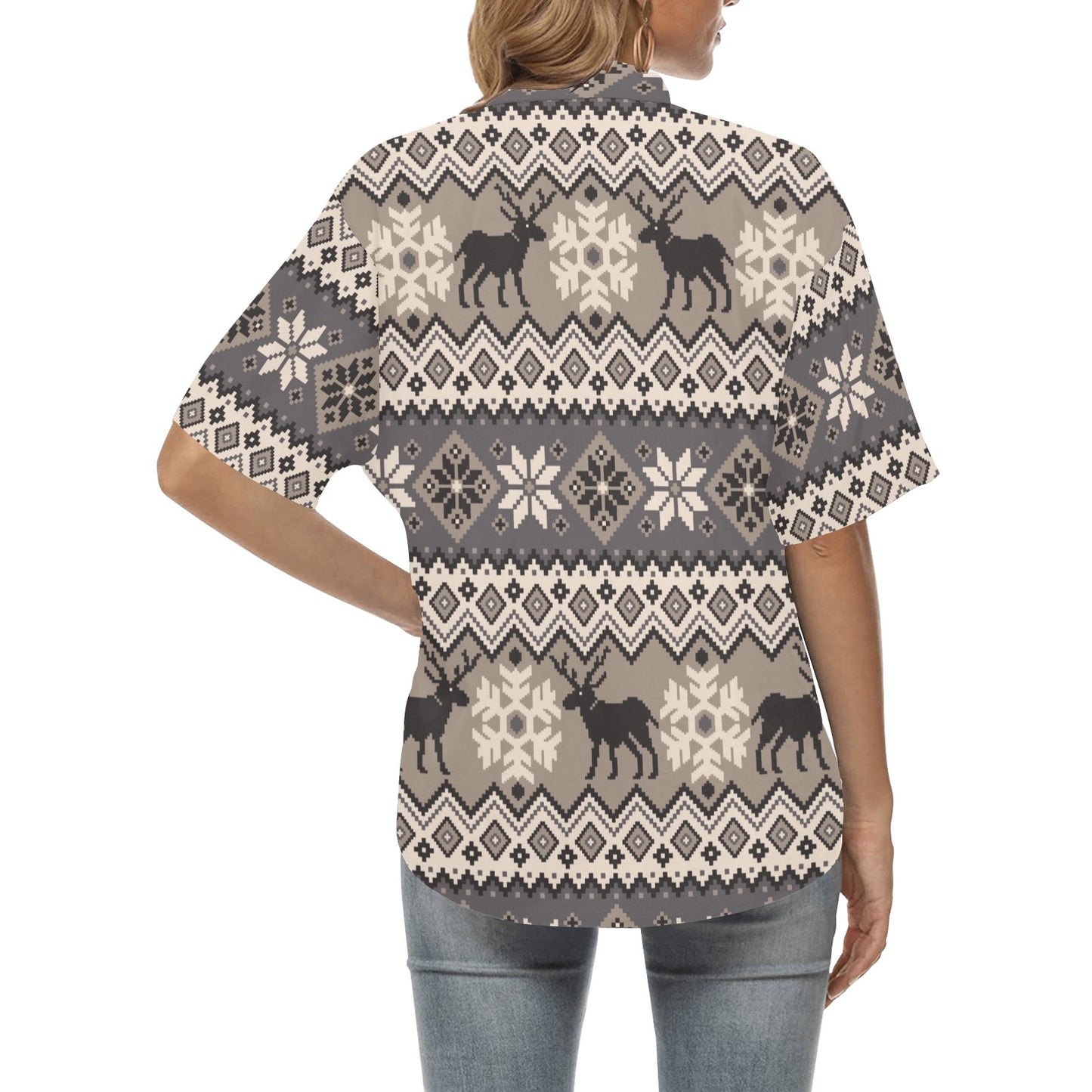 Nordic Pattern Print Design A01 Women's Hawaiian Shirt