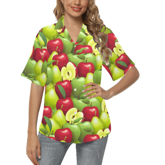 Apple Pattern Print Design AP03 Women's Hawaiian Shirt