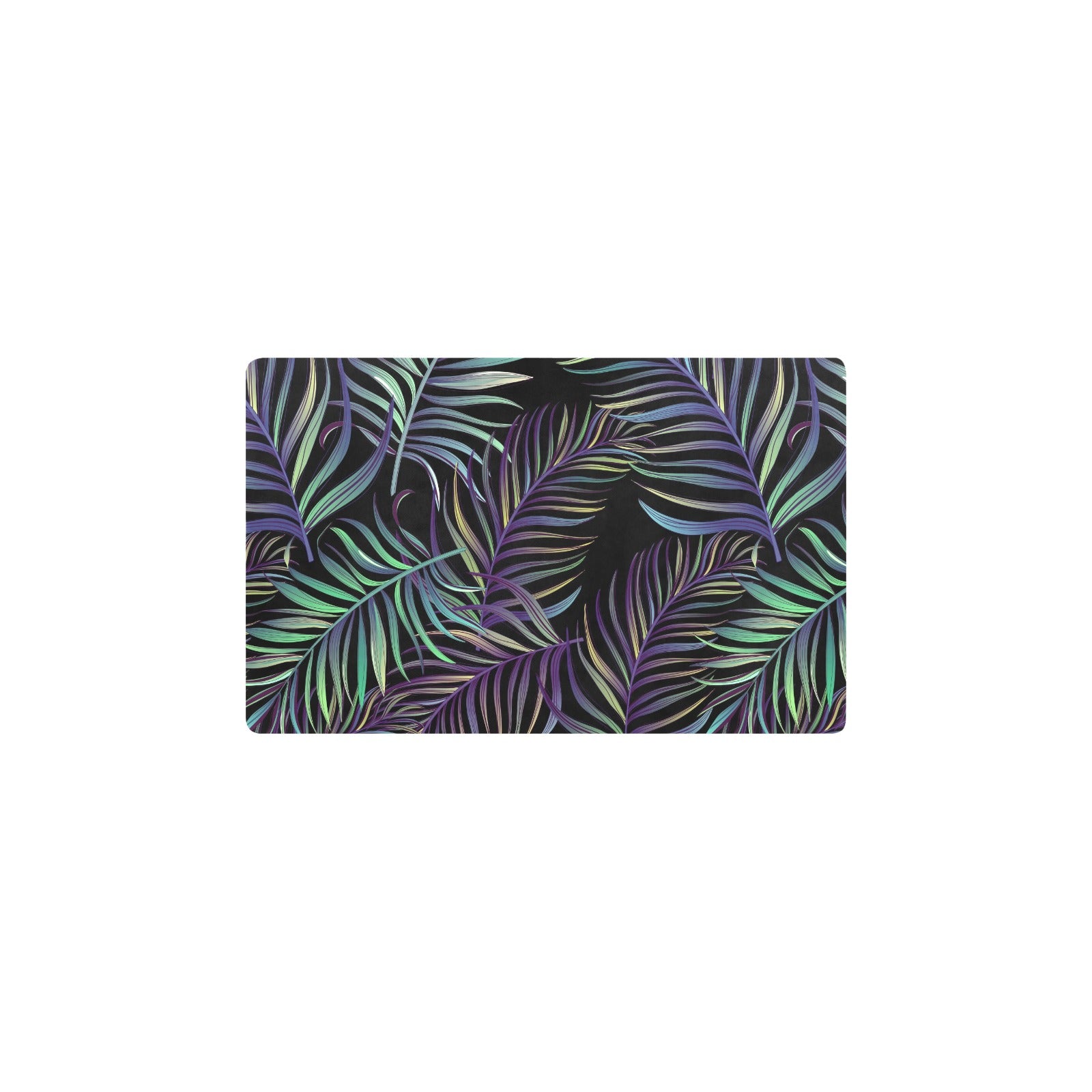 Tropical Palm Leaves Pattern Brightness Kitchen Mat