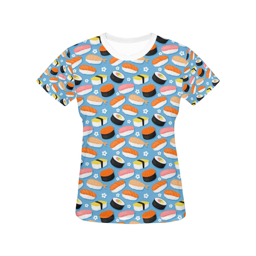 Sushi Print Design LKS304 Women's  T-shirt