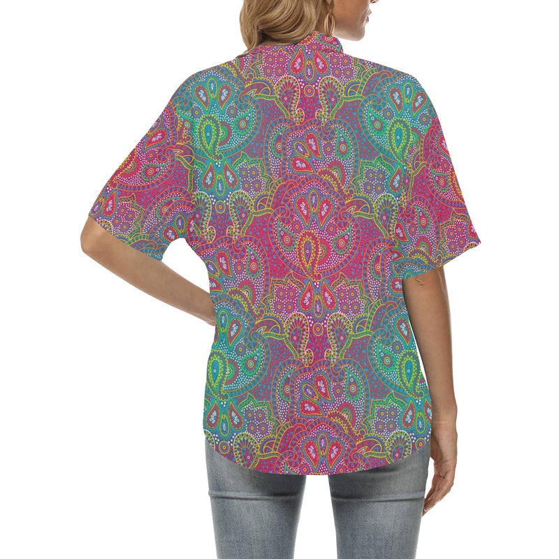 Boho Pattern Print Design 02 Women's Hawaiian Shirt