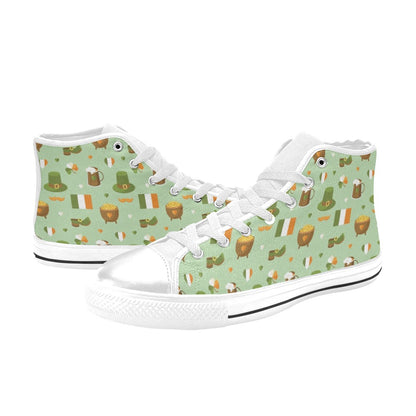 St Patricks Day Print Design LKS302 High Top Women's White Shoes