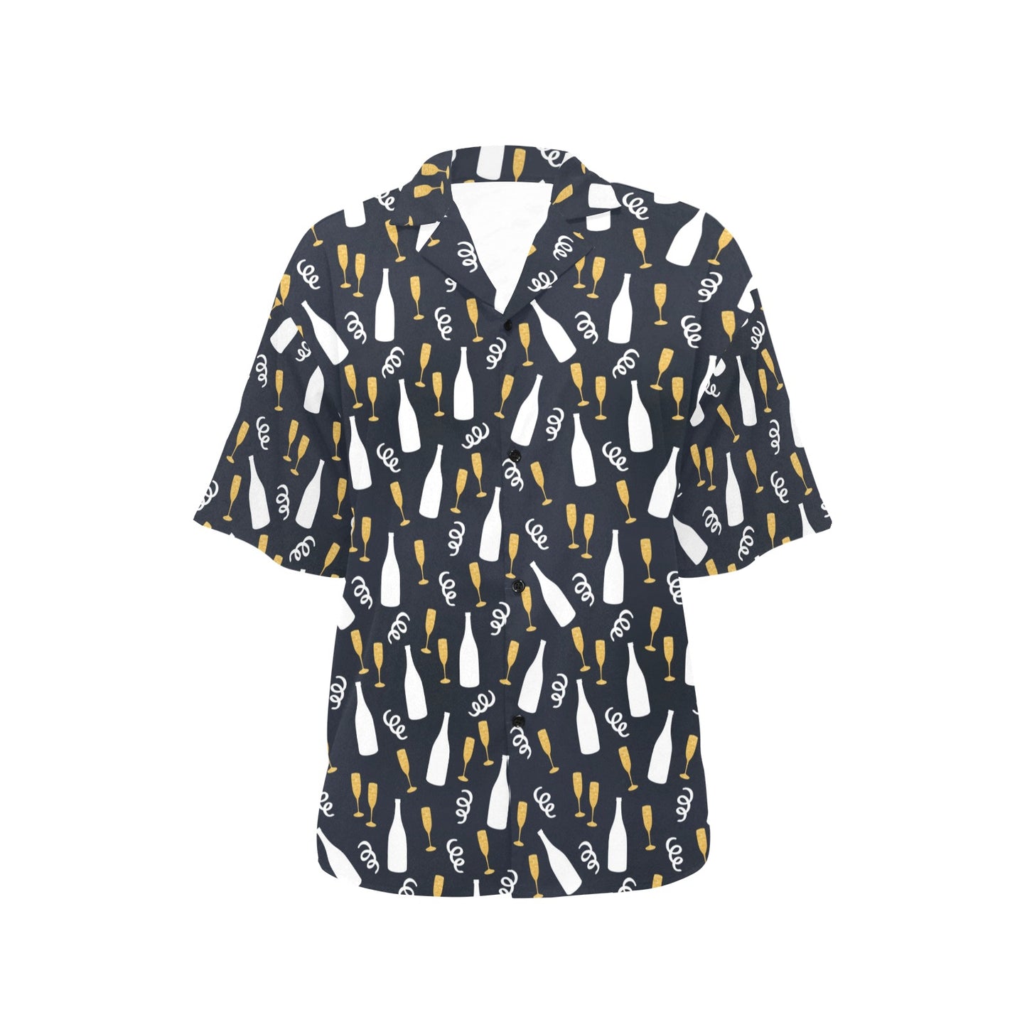 Champagne Pattern Print Design 01 Women's Hawaiian Shirt