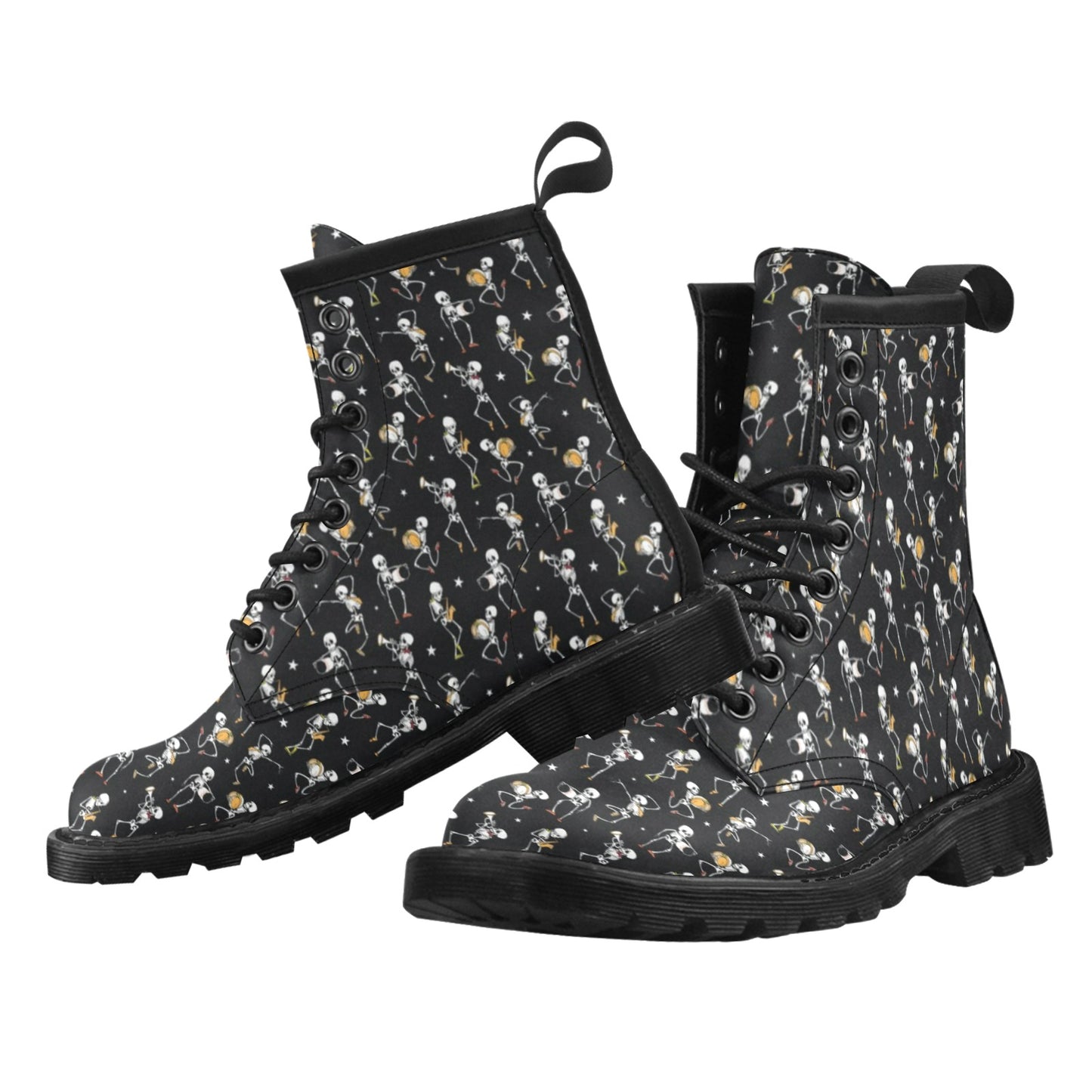 Skeleton Dance Print Women's Boots
