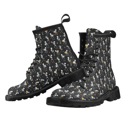 Skeleton Dance Print Women's Boots