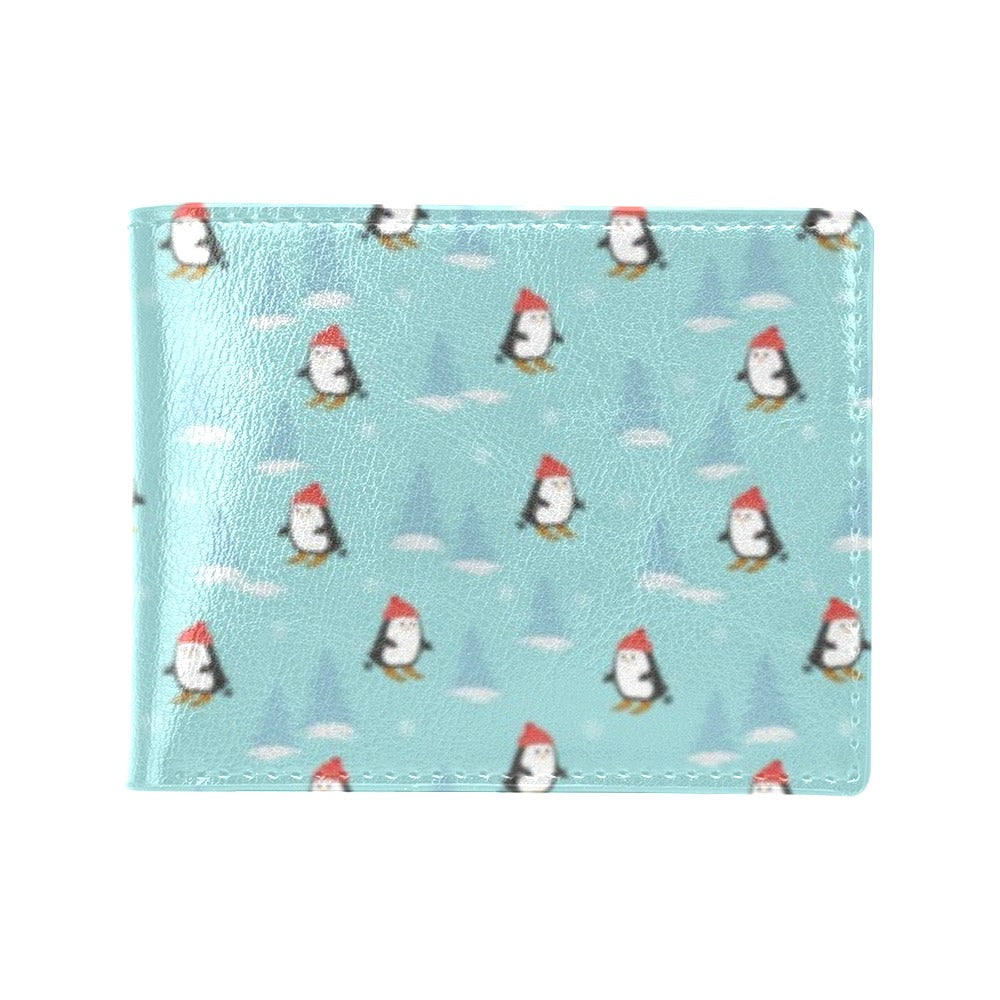 Ski Penguin Print Design LKS304 Men's ID Card Wallet