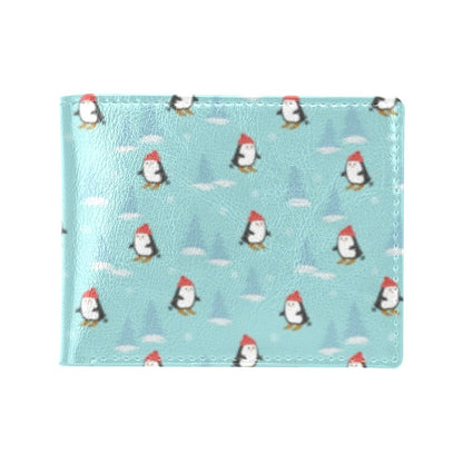 Ski Penguin Print Design LKS304 Men's ID Card Wallet