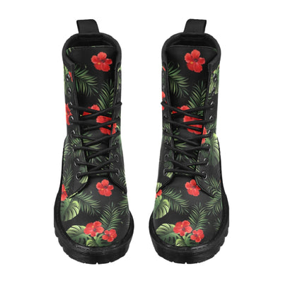 Red Hibiscus Tropical Women's Boots