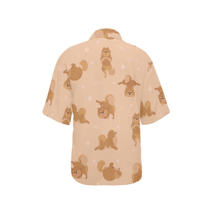 Pomeranians Pattern Print Design A06 Women's Hawaiian Shirt