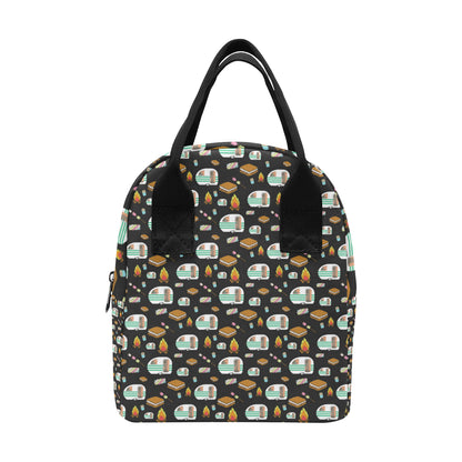 Camper marshmallow Camping Design Print Insulated Lunch Bag