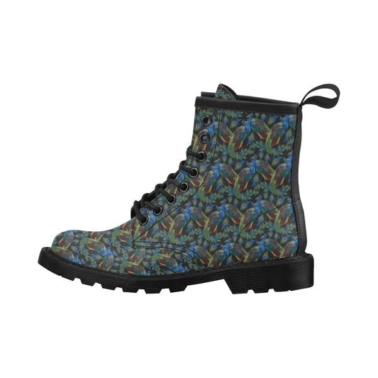 Peacock Themed Design Print Women's Boots