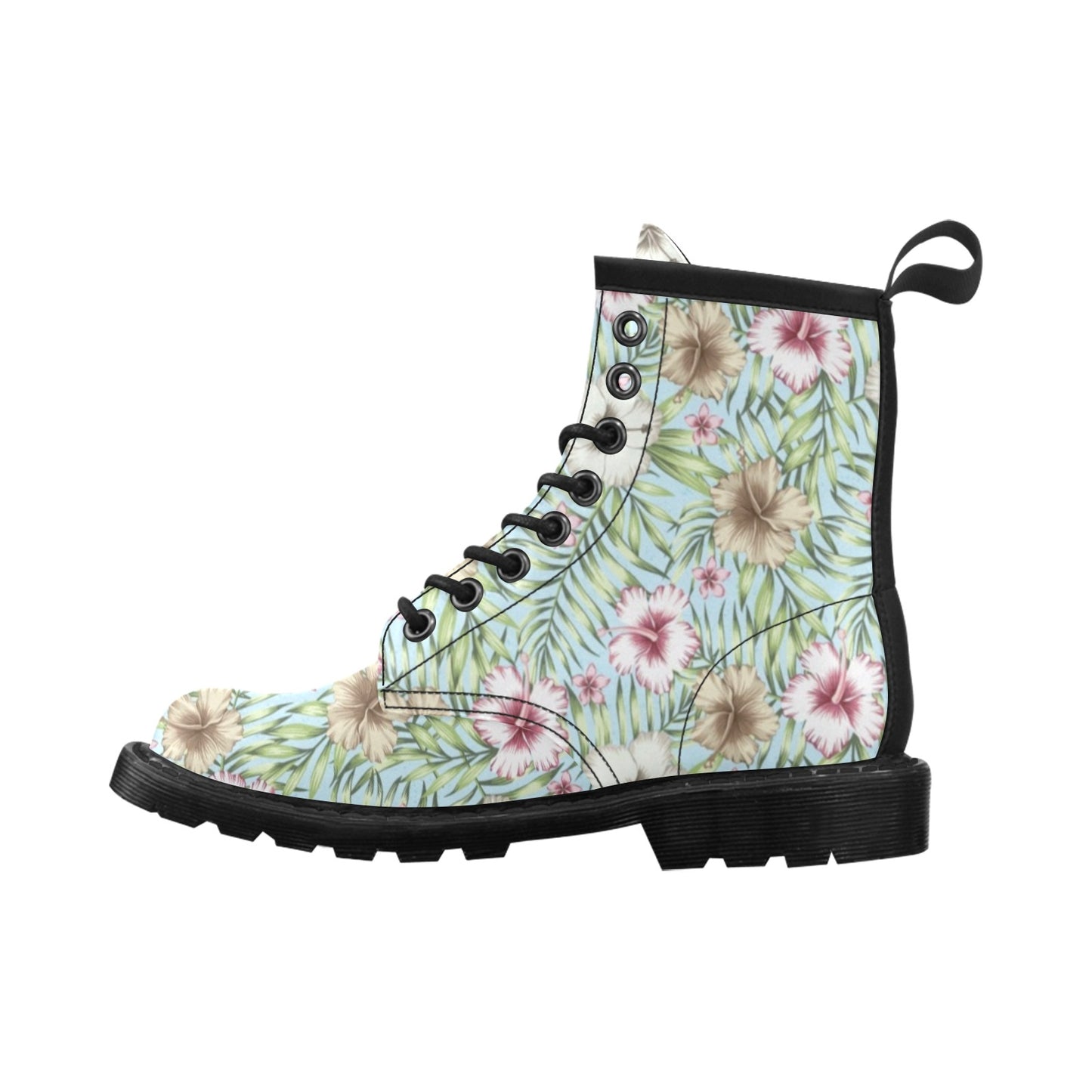 Tropical Flower Pattern Print Design TF05 Women's Boots