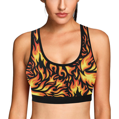 Flame Fire Design Pattern Sports Bra