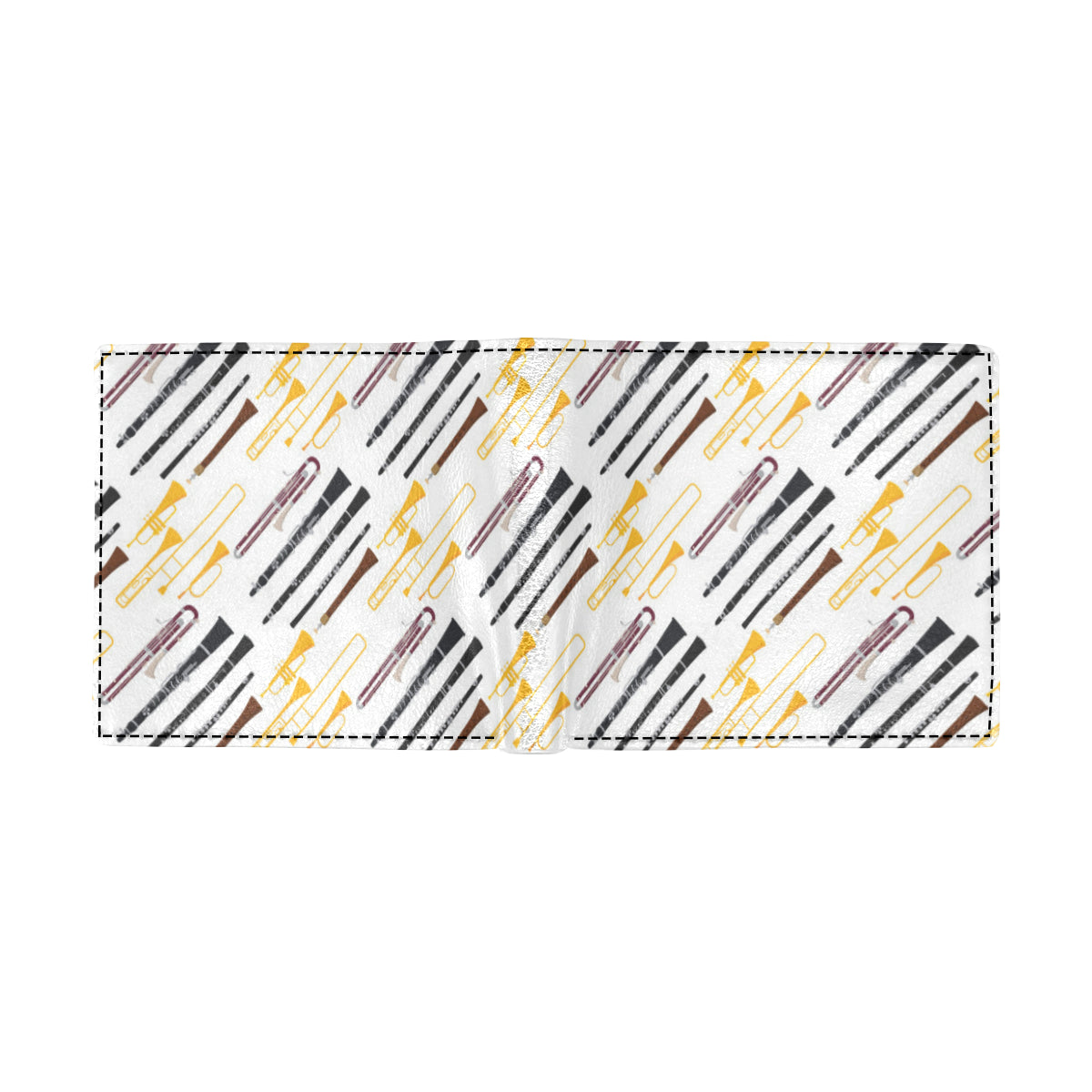 Clarinet Pattern Print Design 01 Men's ID Card Wallet