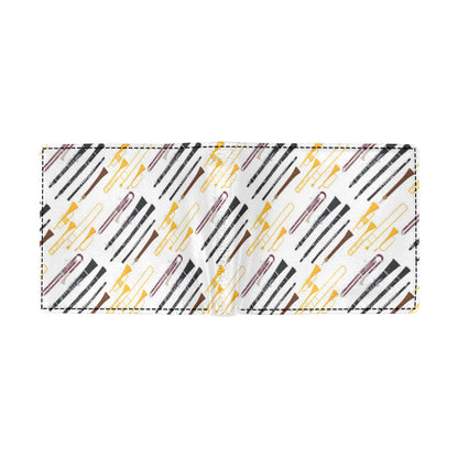 Clarinet Pattern Print Design 01 Men's ID Card Wallet