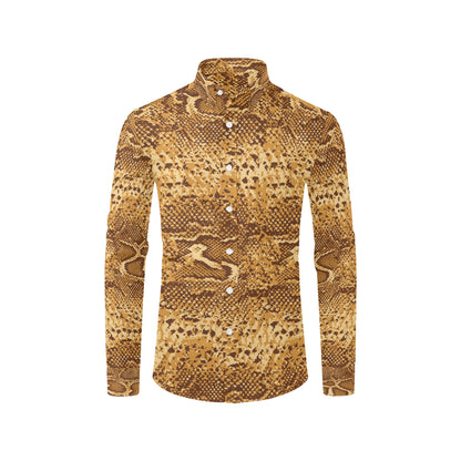 Python Brown Pattern Print Design A03 Men's Long Sleeve Shirt