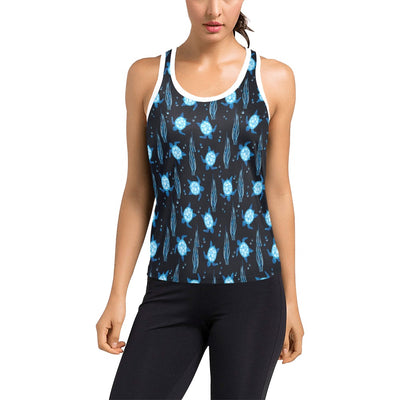 Sea Turtle Print Design LKS3013 Women's Racerback Tank Top