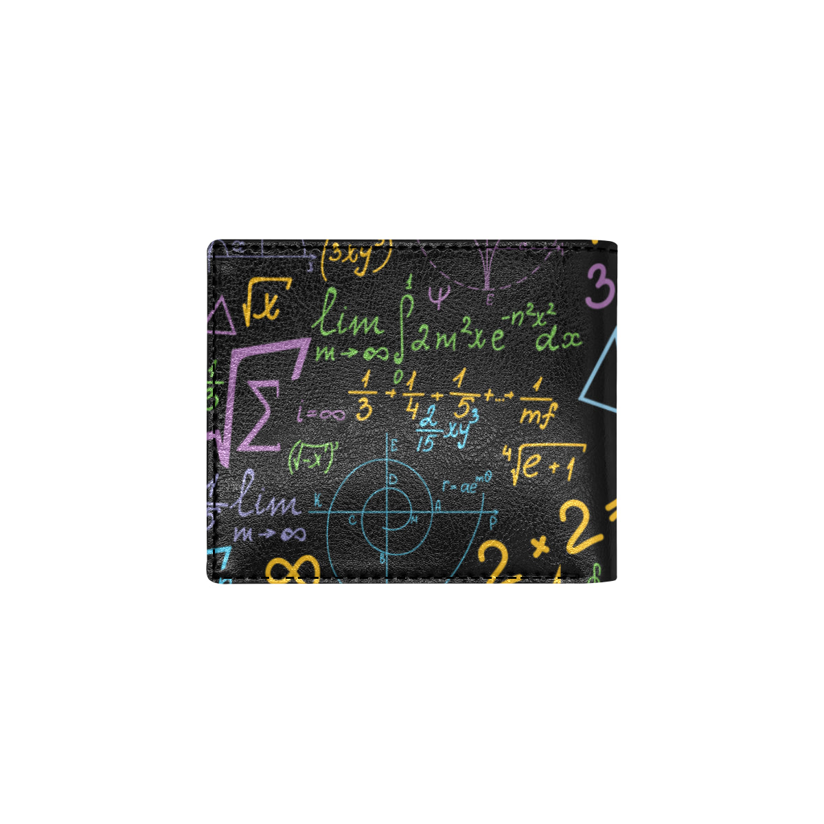 Math Pattern Print Design 03 Men's ID Card Wallet