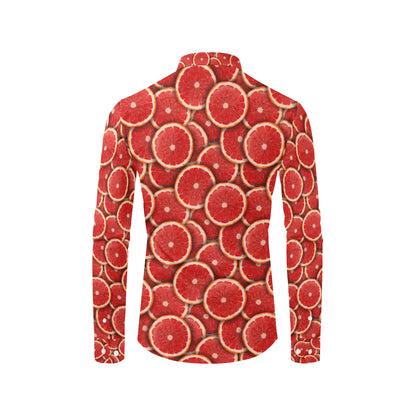 Grapefruit Pattern Print Design GF05 Men's Long Sleeve Shirt