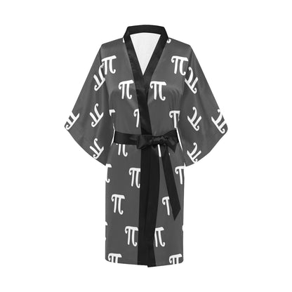Pi Day Pattern Print Design A01 Women's Short Kimono