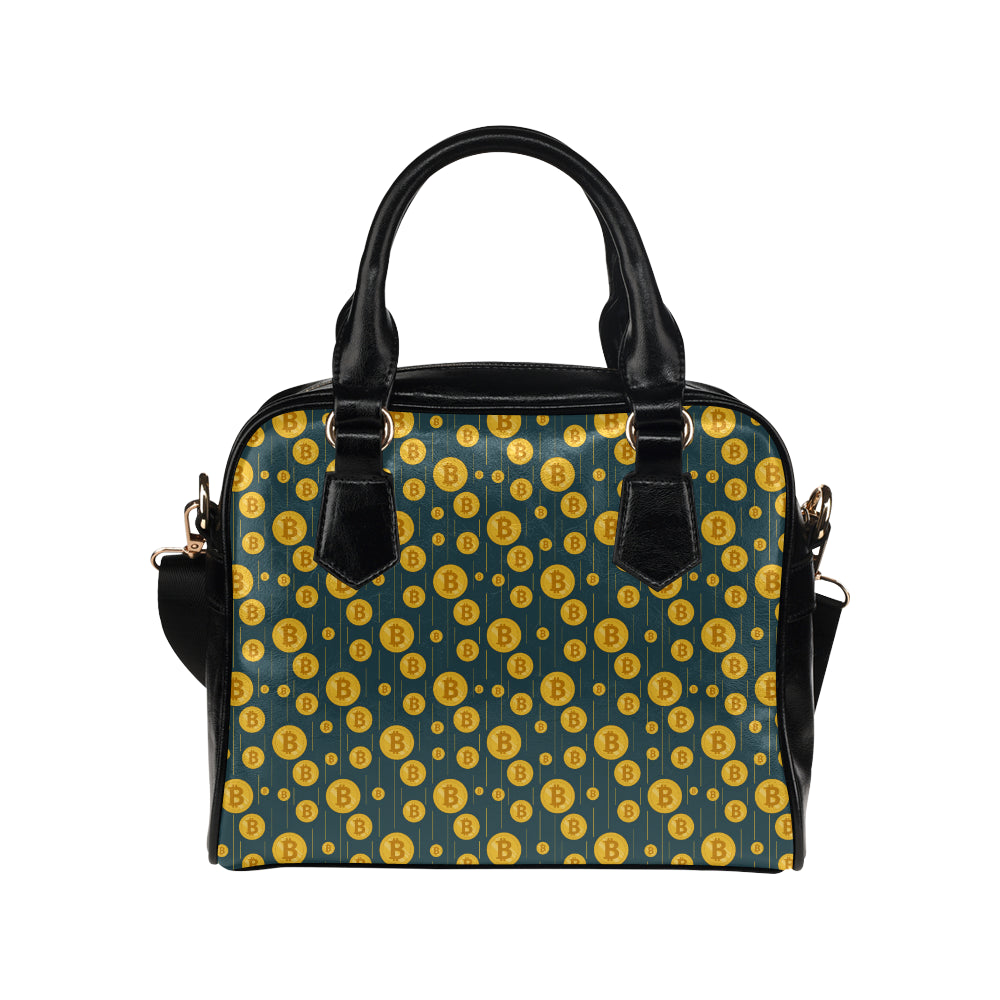 Bitcoin Pattern Print Design 01 Shoulder Handbag