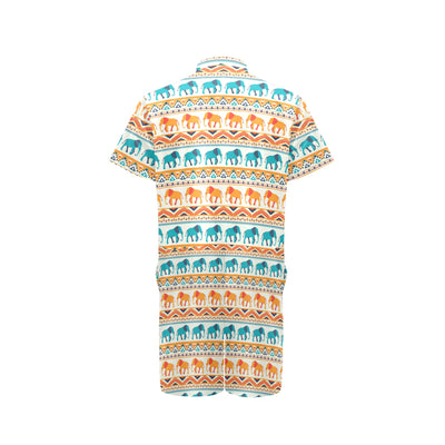 Elephant Aztec Ethnic Print Pattern Men's Romper