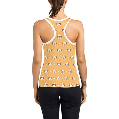 Shih Tzu Print Design LKS303 Women's Racerback Tank Top