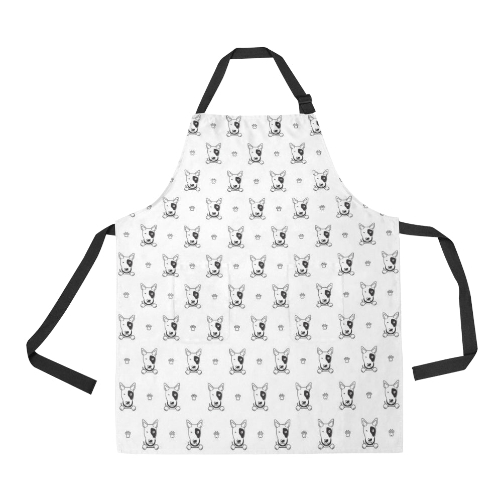 Bull Terriers Pattern Print Design 06 Apron with Pocket