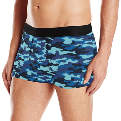 Camo Blue Pattern Print Design 04 Men's Boxer Briefs