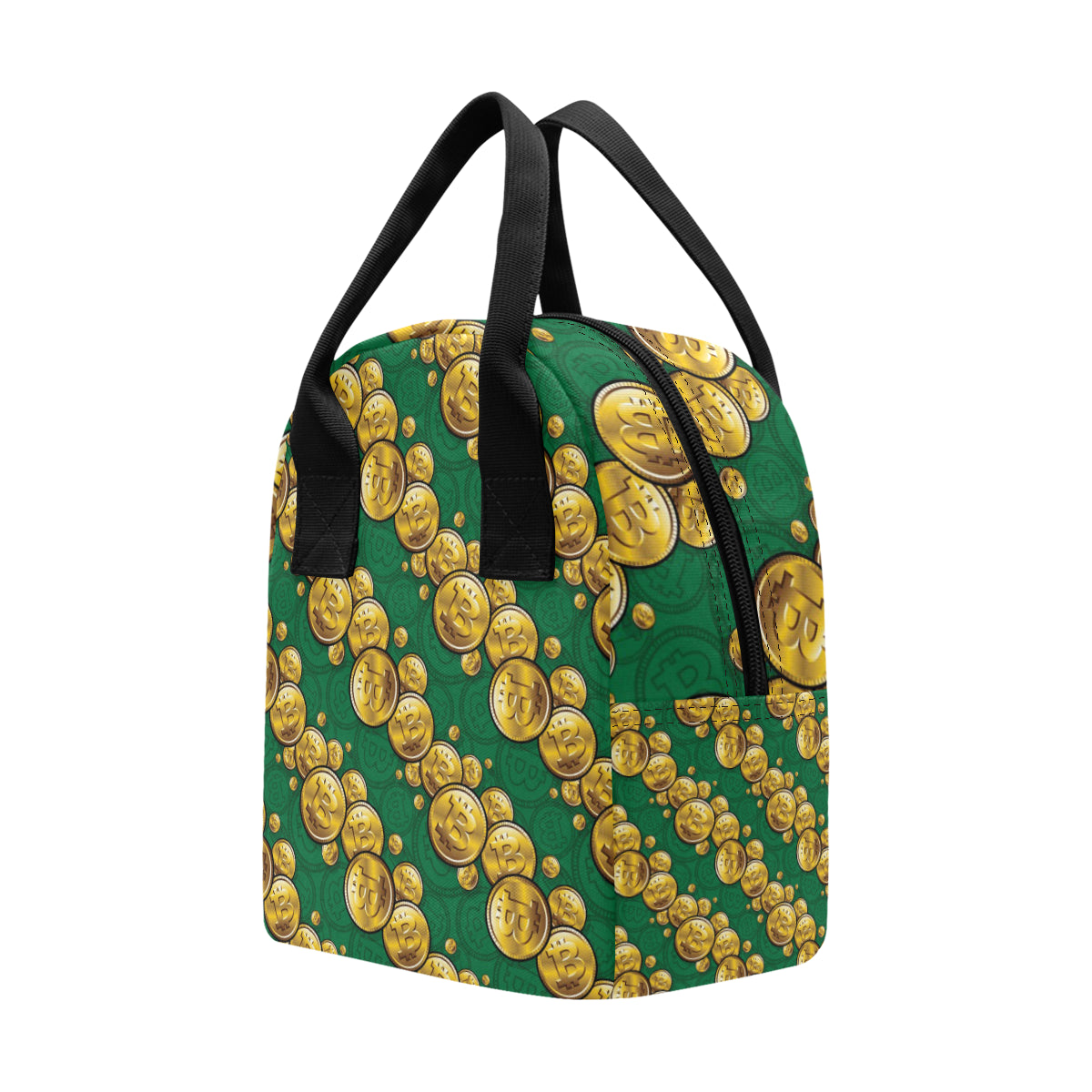 Bitcoin Pattern Print Design DO02 Insulated Lunch Bag