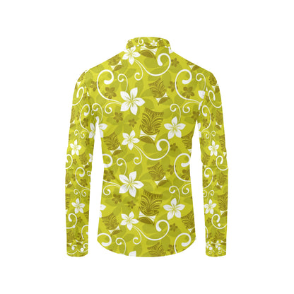 Hawaiian Themed Pattern Print Design H019 Men's Long Sleeve Shirt