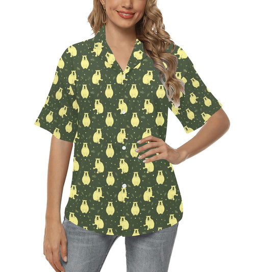 Capybara Pattern Print Design 03 Women's Hawaiian Shirt
