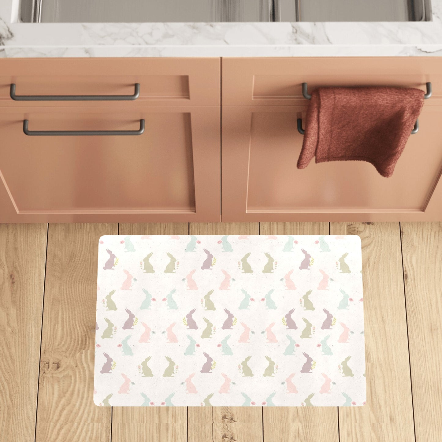 Bunny Pattern Print Design 05 Kitchen Mat