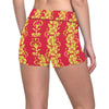 Orange Hibiscus Pattern Print Design HB018 Yoga Shorts