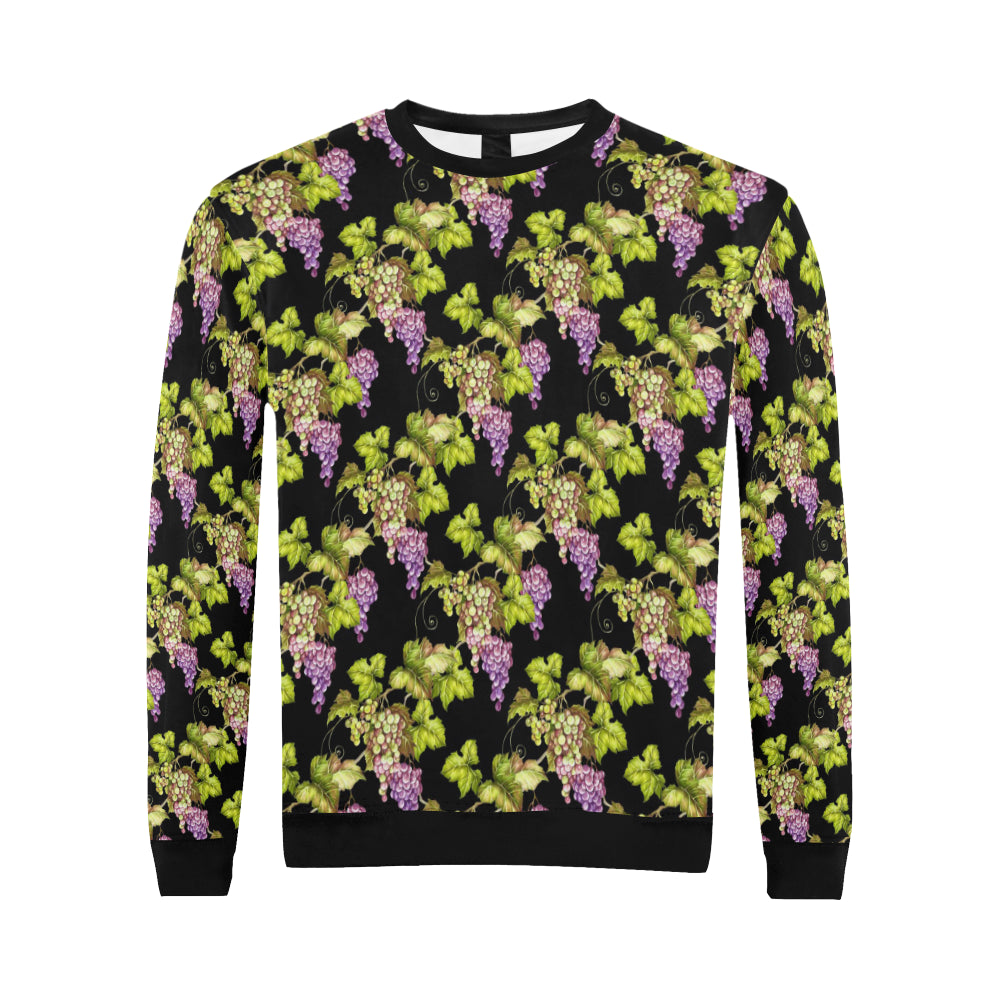 Grape Pattern Print Design GP04 Men Long Sleeve Sweatshirt
