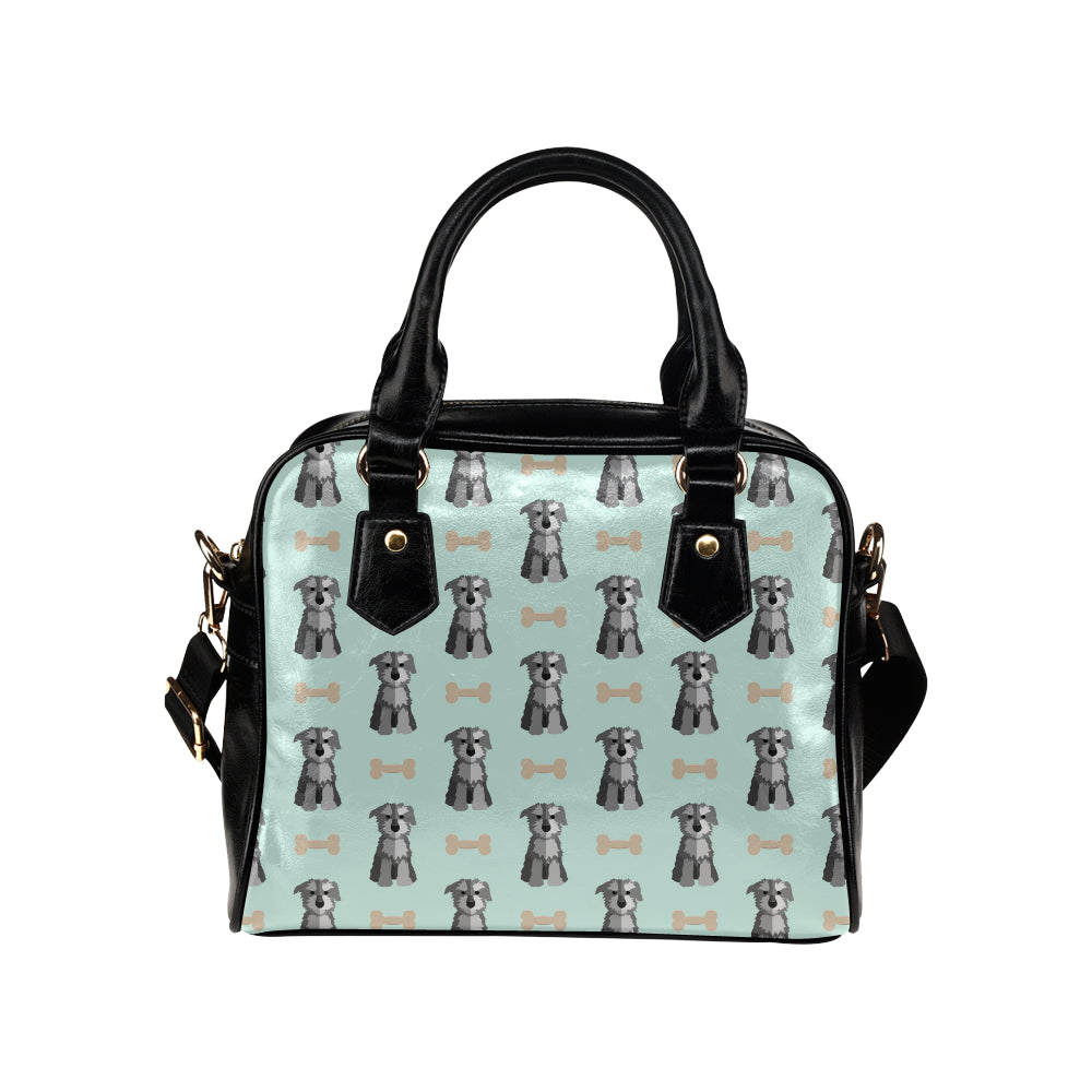 Schnauzers Pattern Print Design A03 Shoulder Handbag