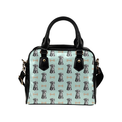 Schnauzers Pattern Print Design A03 Shoulder Handbag