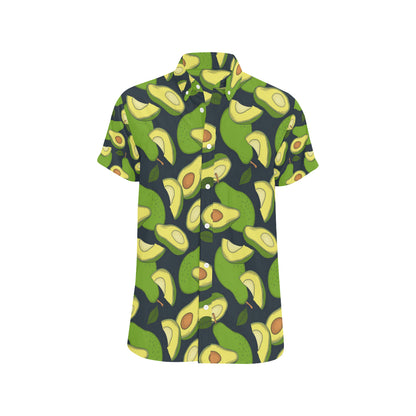 Avocado Pattern Print Design AC013 Men's Short Sleeve Button Up Shirt