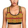 Mexican Blanket Ornament Print Pattern Sports Bra