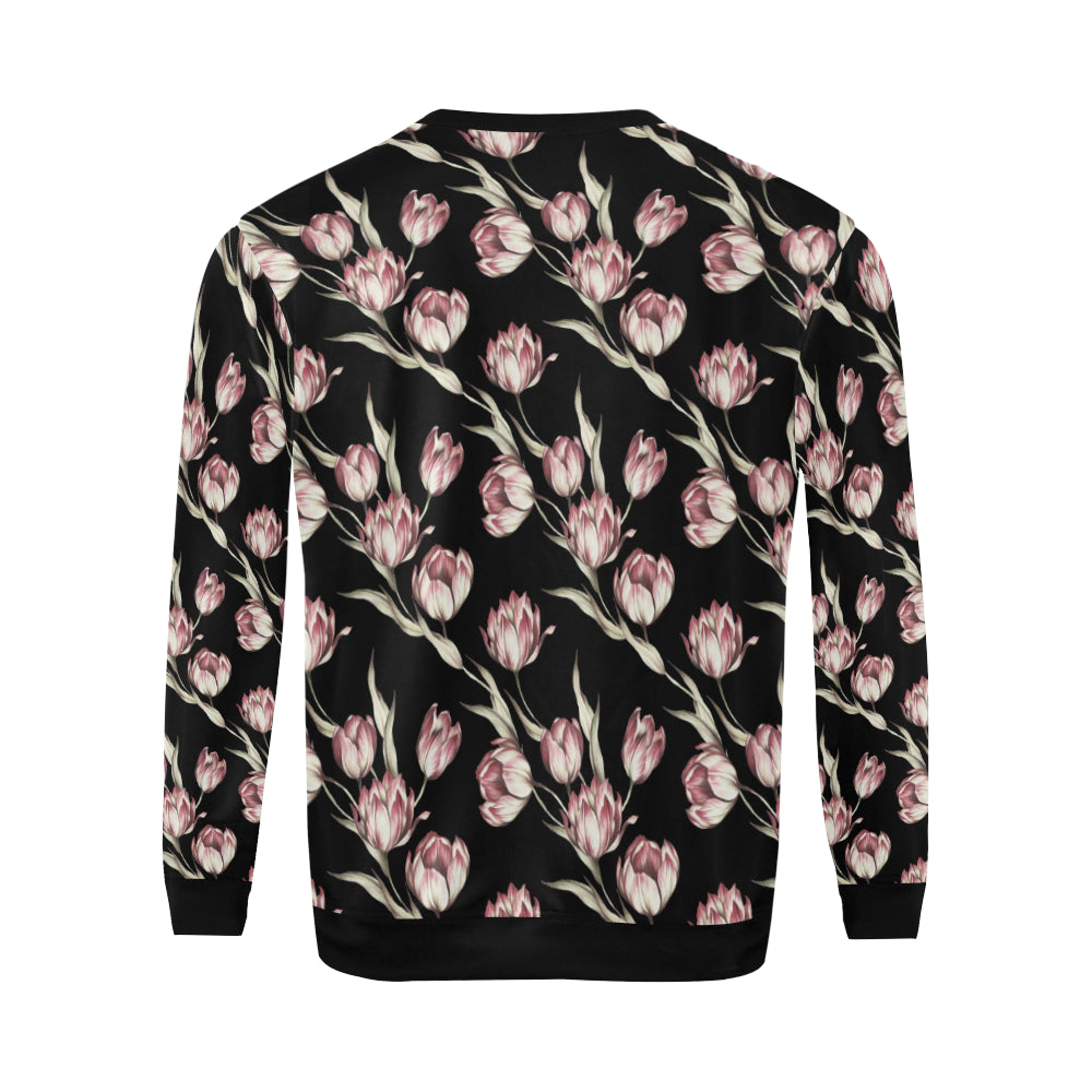 Tulip Pink Pattern Print Design TP02 Men Long Sleeve Sweatshirt