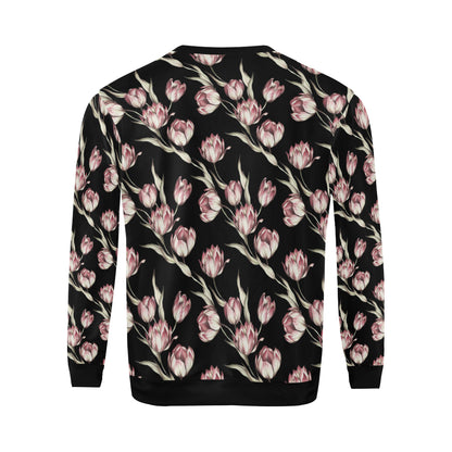 Tulip Pink Pattern Print Design TP02 Men Long Sleeve Sweatshirt