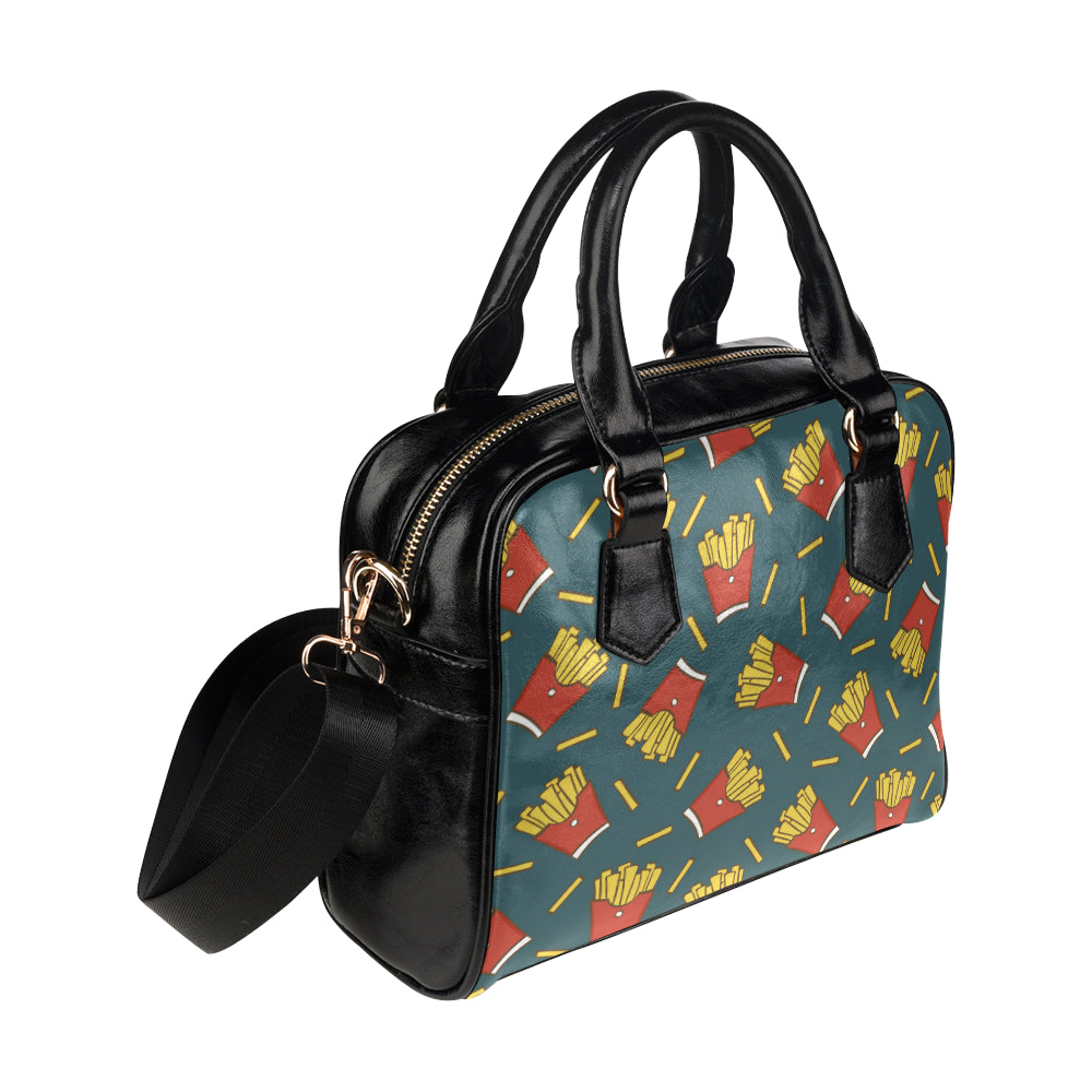 French Fried Pattern Print Design 04 Shoulder Handbag